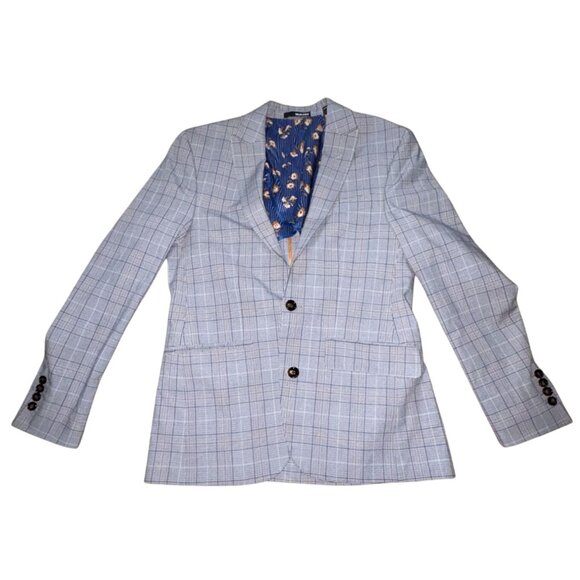 Murano Slim Fit Mens Plaid 2 Button Front Jacket-Blue/Gray-Size Small-GUC - Picture 1 of 9